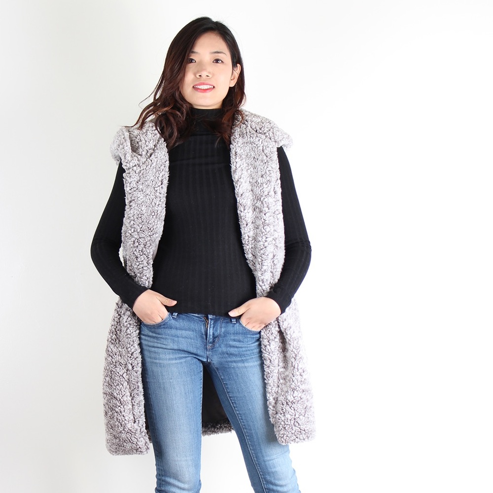 NWT, Light Grey Sherpa Hoodie Fly Away